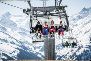 Skier on chairlift