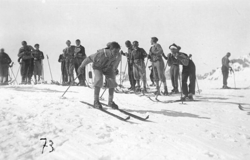 Nostalgic picture of a ski race in St Anton am Arlberg